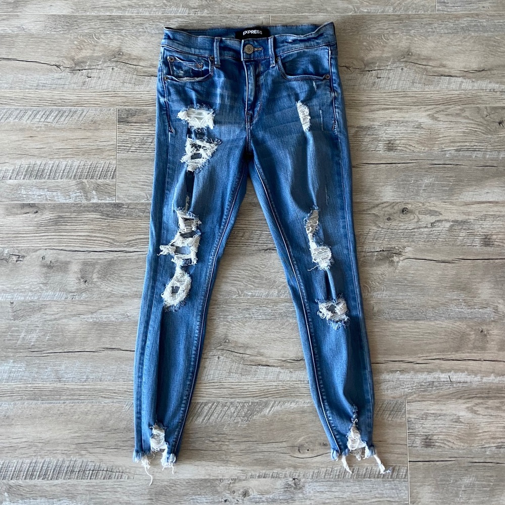 Express denim ripped jeans